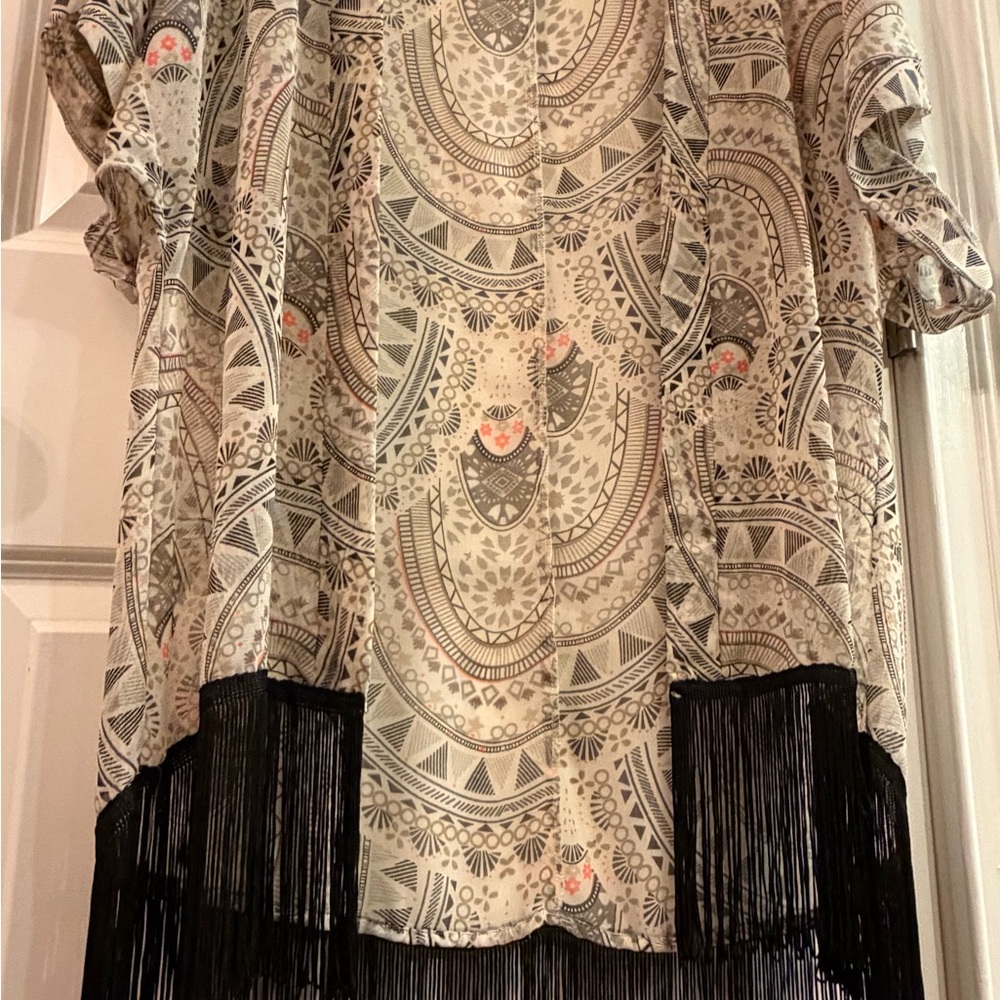 Steve Madden Patterned Tunic or Bathing Suit Coverup Black, Cream,Pink